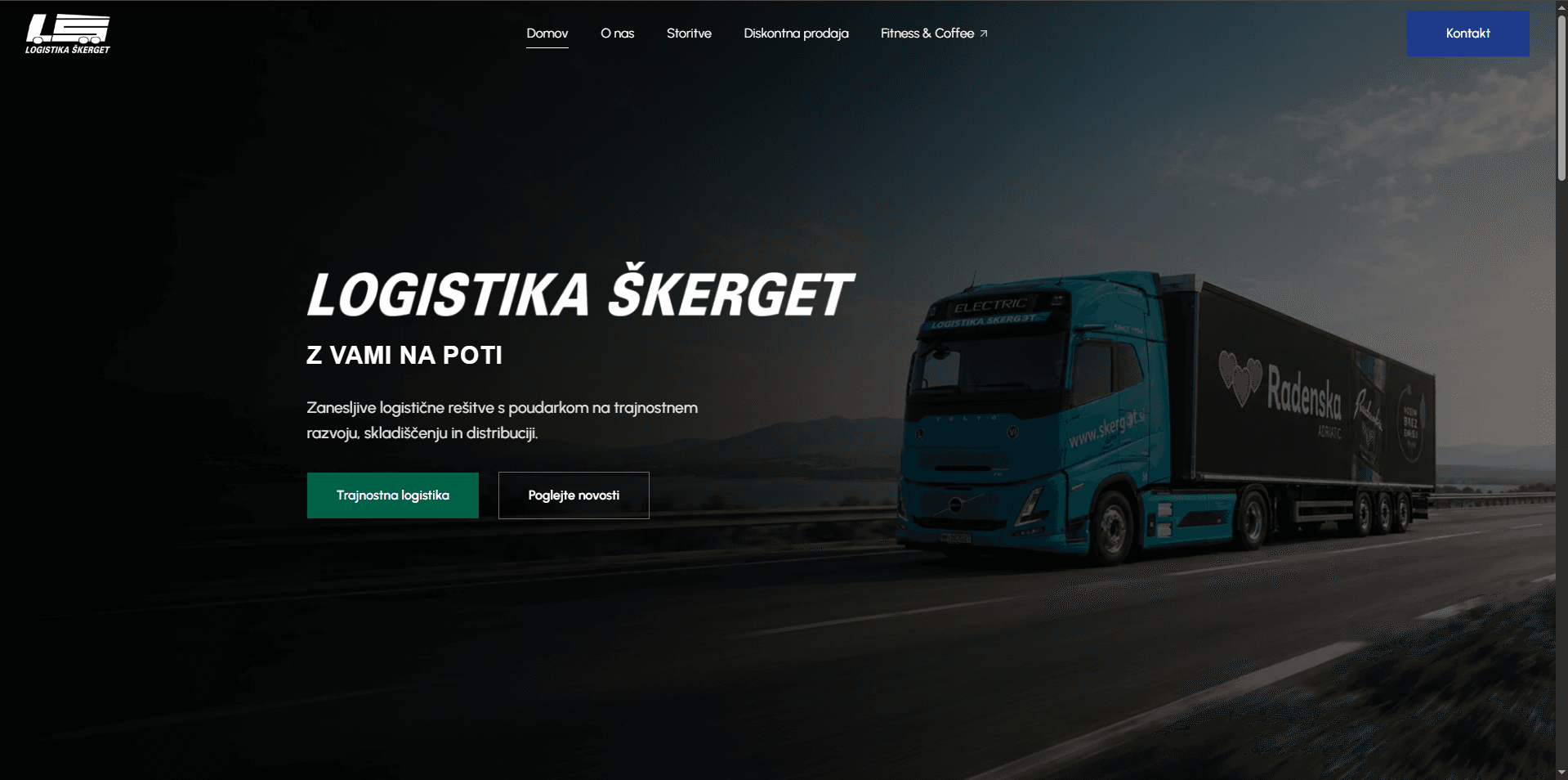 Prenova spletne strani Logistika Škerget s predstavitvijo prevozov in voznega parka